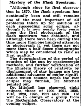 Eclipse Trip 2017: New York Times article 1932-08-14
